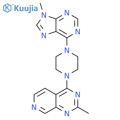 9-methyl-6-(4-{2-methylpyrido[3,4-d]pyrimidin-4-yl}piperazin-1-yl)-9H-purine structure