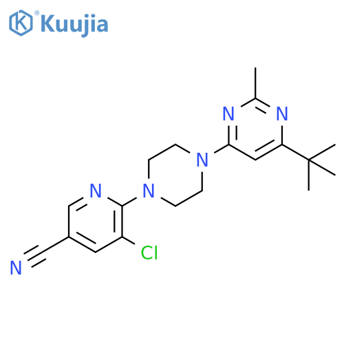 6-[4-(6-tert-butyl-2-methylpyrimidin-4-yl)piperazin-1-yl]-5-chloropyridine-3-carbonitrile structure