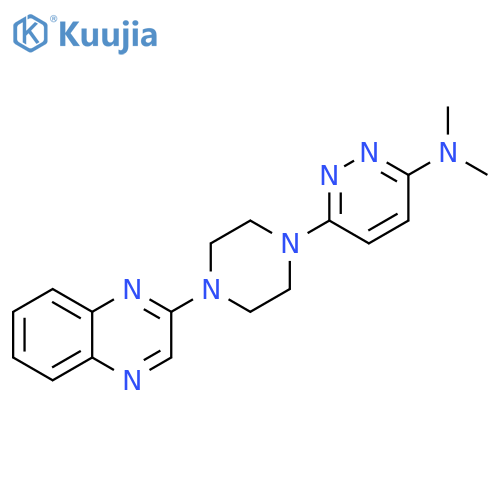 N,N-dimethyl-6-[4-(quinoxalin-2-yl)piperazin-1-yl]pyridazin-3-amine structure
