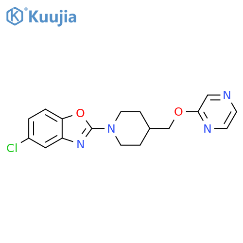 5-chloro-2-{4-[(pyrazin-2-yloxy)methyl]piperidin-1-yl}-1,3-benzoxazole structure