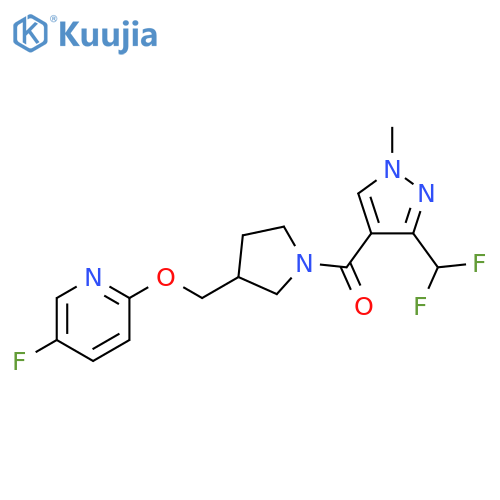 2-({1-[3-(difluoromethyl)-1-methyl-1H-pyrazole-4-carbonyl]pyrrolidin-3-yl}methoxy)-5-fluoropyridine structure