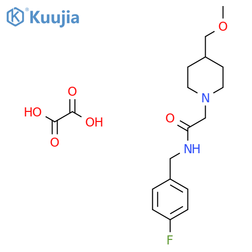 N-[(4-fluorophenyl)methyl]-2-[4-(methoxymethyl)piperidin-1-yl]acetamide; oxalic acid structure