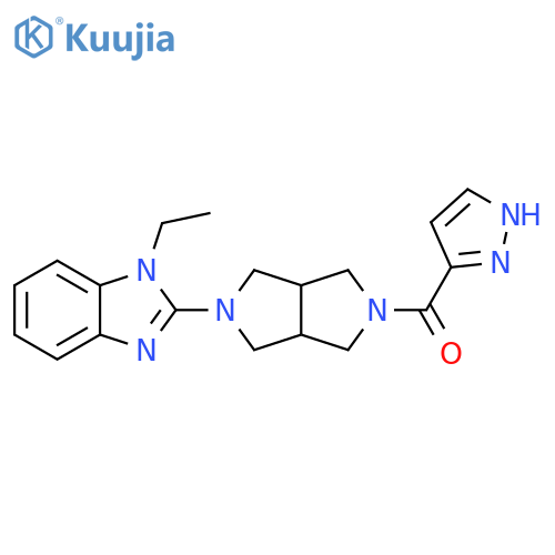 1-ethyl-2-[5-(1H-pyrazole-3-carbonyl)-octahydropyrrolo[3,4-c]pyrrol-2-yl]-1H-1,3-benzodiazole structure