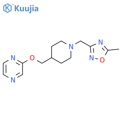 2-({1-[(5-methyl-1,2,4-oxadiazol-3-yl)methyl]piperidin-4-yl}methoxy)pyrazine structure