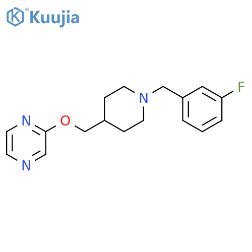 2-({1-[(3-fluorophenyl)methyl]piperidin-4-yl}methoxy)pyrazine structure