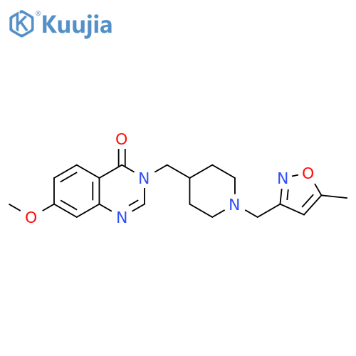 7-methoxy-3-({1-[(5-methyl-1,2-oxazol-3-yl)methyl]piperidin-4-yl}methyl)-3,4-dihydroquinazolin-4-one structure