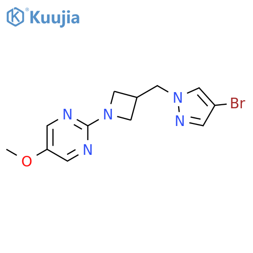 2-{3-[(4-bromo-1H-pyrazol-1-yl)methyl]azetidin-1-yl}-5-methoxypyrimidine structure