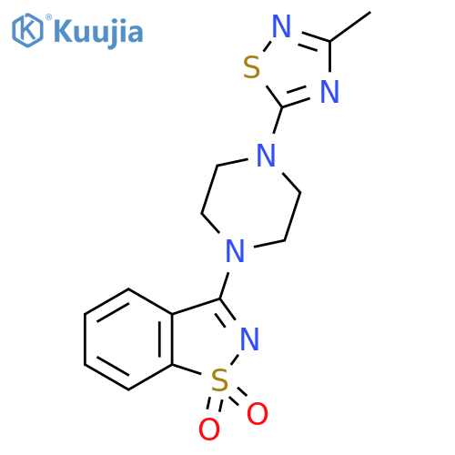 3-[4-(3-methyl-1,2,4-thiadiazol-5-yl)piperazin-1-yl]-1lambda6,2-benzothiazole-1,1-dione structure