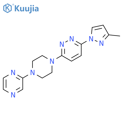 3-(3-methyl-1H-pyrazol-1-yl)-6-[4-(pyrazin-2-yl)piperazin-1-yl]pyridazine structure