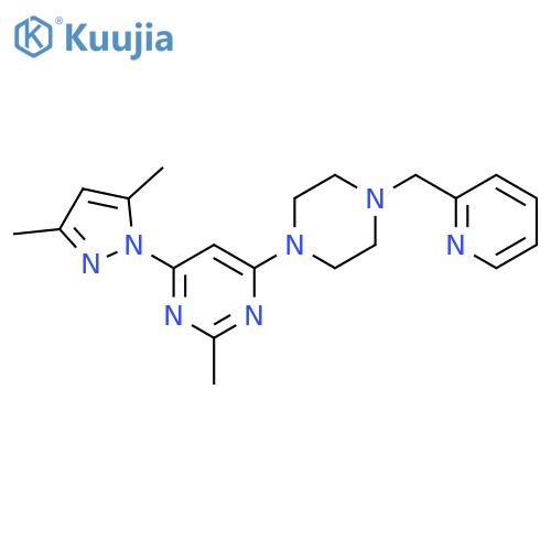 4-(3,5-dimethyl-1H-pyrazol-1-yl)-2-methyl-6-{4-[(pyridin-2-yl)methyl]piperazin-1-yl}pyrimidine structure