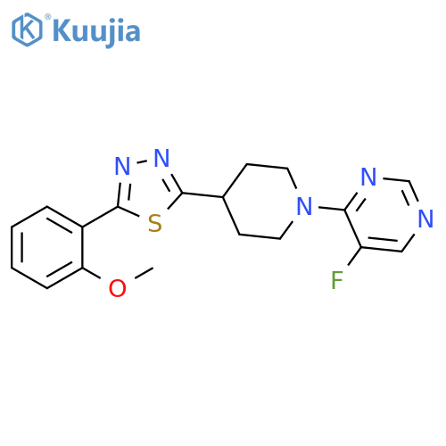 5-fluoro-4-{4-[5-(2-methoxyphenyl)-1,3,4-thiadiazol-2-yl]piperidin-1-yl}pyrimidine structure