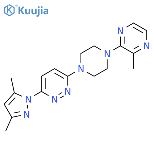 3-(3,5-dimethyl-1H-pyrazol-1-yl)-6-[4-(3-methylpyrazin-2-yl)piperazin-1-yl]pyridazine structure