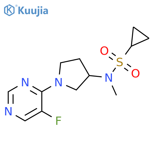 N-[1-(5-fluoropyrimidin-4-yl)pyrrolidin-3-yl]-N-methylcyclopropanesulfonamide structure