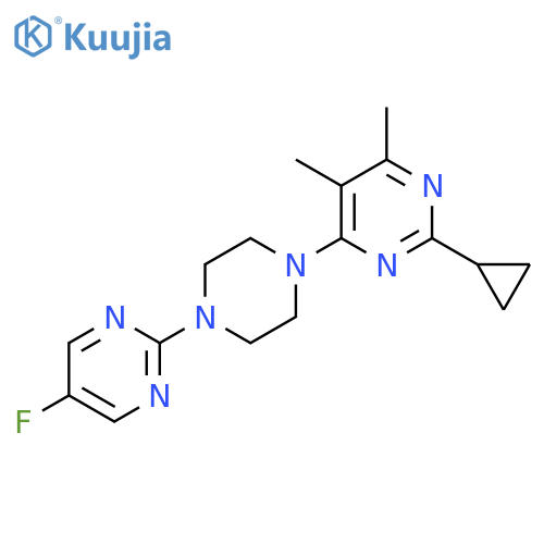 2-Cyclopropyl-4-[4-(5-fluoropyrimidin-2-yl)piperazin-1-yl]-5,6-dimethylpyrimidine structure
