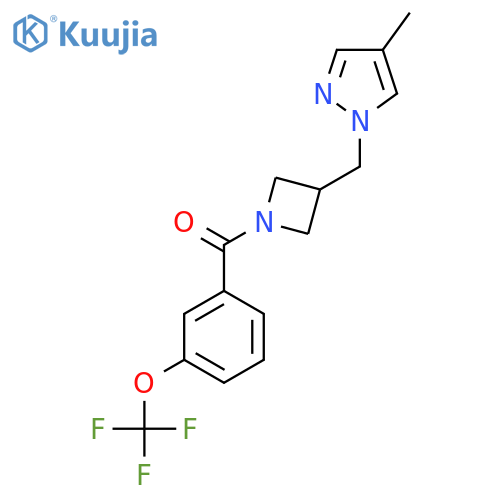4-methyl-1-({1-[3-(trifluoromethoxy)benzoyl]azetidin-3-yl}methyl)-1H-pyrazole structure