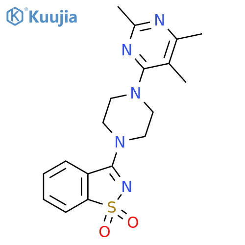 3-4-(2,5,6-trimethylpyrimidin-4-yl)piperazin-1-yl-1,2-benzothiazole-1,1-dione structure