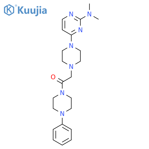 2-{4-[2-(Dimethylamino)pyrimidin-4-yl]piperazin-1-yl}-1-(4-phenylpiperazin-1-yl)ethan-1-one structure