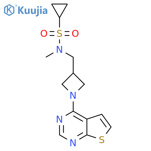 N-methyl-N-[(1-{thieno[2,3-d]pyrimidin-4-yl}azetidin-3-yl)methyl]cyclopropanesulfonamide structure