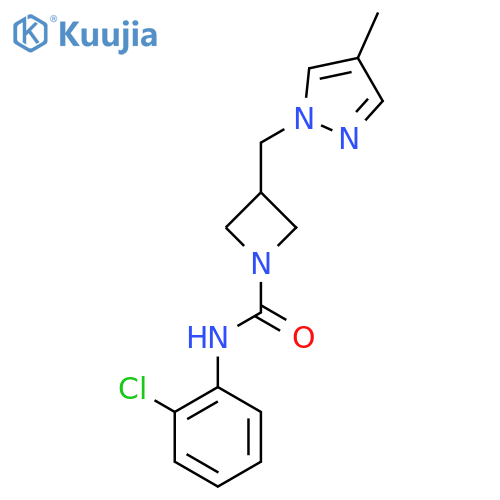 N-(2-chlorophenyl)-3-[(4-methyl-1H-pyrazol-1-yl)methyl]azetidine-1-carboxamide structure