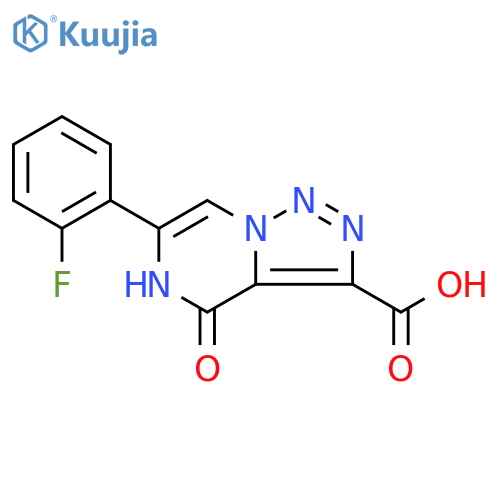 6-(2-fluorophenyl)-4-oxo-4H,5H-1,2,3triazolo1,5-apyrazine-3-carboxylic acid structure