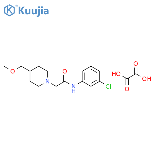 N-(3-chlorophenyl)-2-4-(methoxymethyl)piperidin-1-ylacetamide; oxalic acid structure