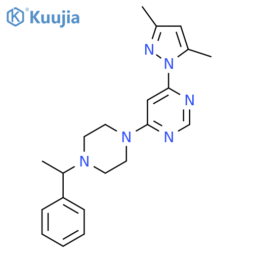 4-(3,5-dimethyl-1H-pyrazol-1-yl)-6-[4-(1-phenylethyl)piperazin-1-yl]pyrimidine structure