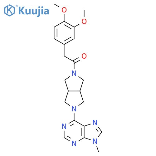 2-(3,4-dimethoxyphenyl)-1-[5-(9-methyl-9H-purin-6-yl)-octahydropyrrolo[3,4-c]pyrrol-2-yl]ethan-1-one structure
