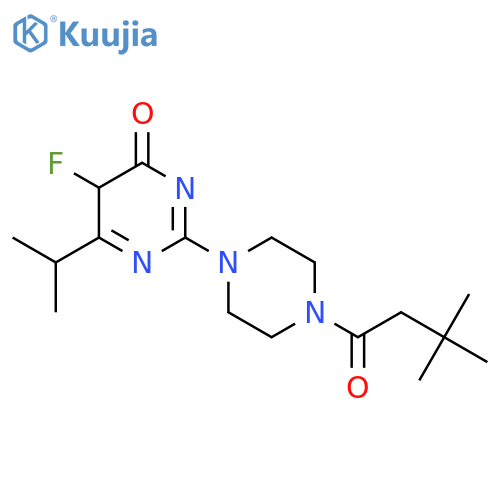 2-[4-(3,3-Dimethylbutanoyl)piperazin-1-yl]-5-fluoro-6-(propan-2-yl)-3,4-dihydropyrimidin-4-one structure