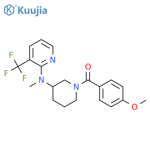 N-[1-(4-methoxybenzoyl)piperidin-3-yl]-N-methyl-3-(trifluoromethyl)pyridin-2-amine structure