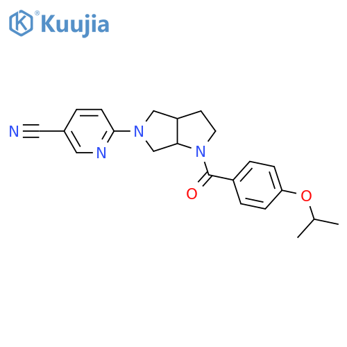 6-{1-[4-(Propan-2-yloxy)benzoyl]-octahydropyrrolo[3,4-b]pyrrol-5-yl}pyridine-3-carbonitrile structure