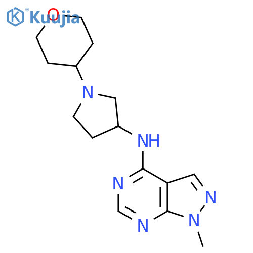N-{1-methyl-1H-pyrazolo[3,4-d]pyrimidin-4-yl}-1-(oxan-4-yl)pyrrolidin-3-amine structure
