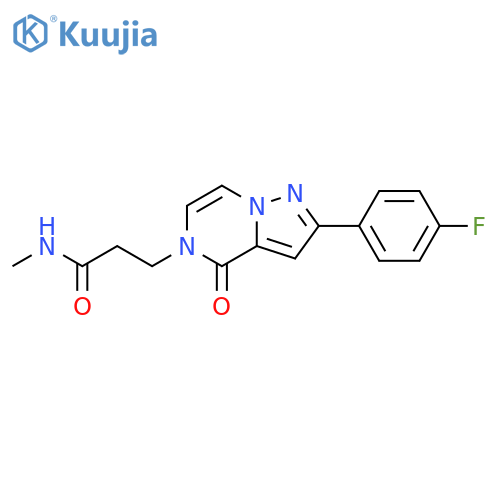 3-2-(4-fluorophenyl)-4-oxo-4H,5H-pyrazolo1,5-apyrazin-5-yl-N-methylpropanamide structure