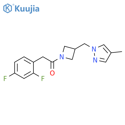 2-(2,4-difluorophenyl)-1-{3-[(4-methyl-1H-pyrazol-1-yl)methyl]azetidin-1-yl}ethan-1-one structure