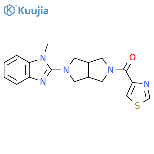 1-methyl-2-[5-(1,3-thiazole-4-carbonyl)-octahydropyrrolo[3,4-c]pyrrol-2-yl]-1H-1,3-benzodiazole structure
