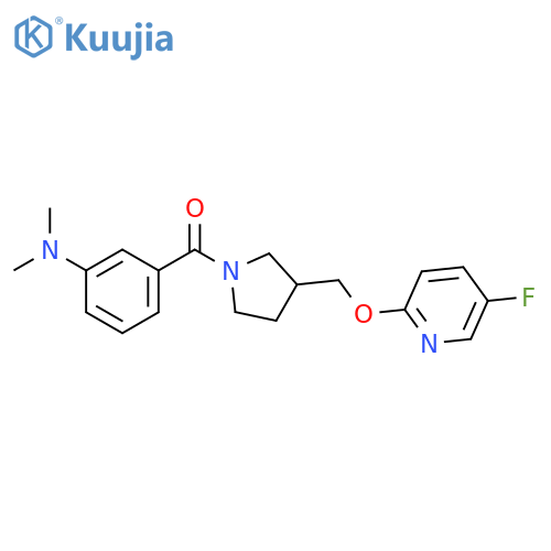 3-(3-{[(5-fluoropyridin-2-yl)oxy]methyl}pyrrolidine-1-carbonyl)-N,N-dimethylaniline structure