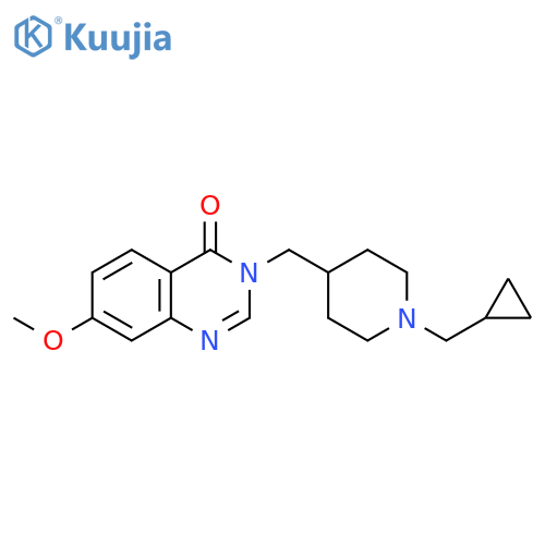 3-{[1-(cyclopropylmethyl)piperidin-4-yl]methyl}-7-methoxy-3,4-dihydroquinazolin-4-one structure