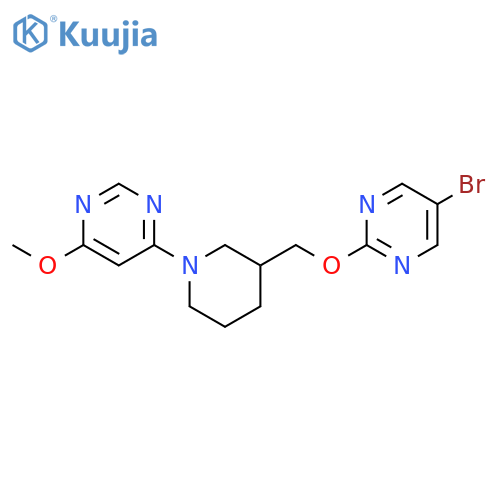 4-(3-{[(5-bromopyrimidin-2-yl)oxy]methyl}piperidin-1-yl)-6-methoxypyrimidine structure