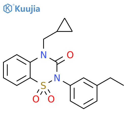 4-(cyclopropylmethyl)-2-(3-ethylphenyl)-3,4-dihydro-2H-1,2,4-benzothiadiazine-1,1,3-trione structure