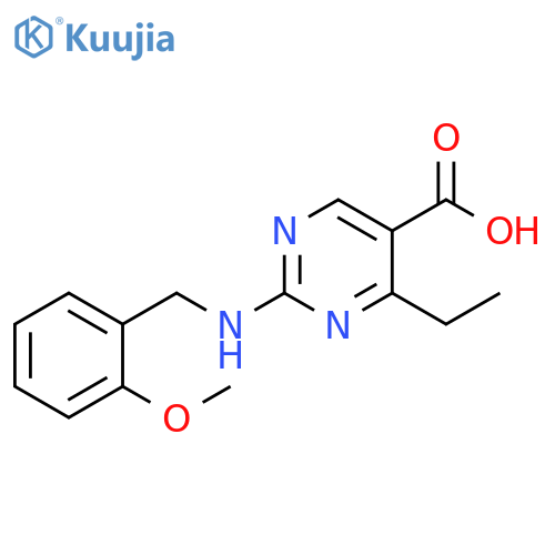 4-ethyl-2-{(2-methoxyphenyl)methylamino}pyrimidine-5-carboxylic acid structure