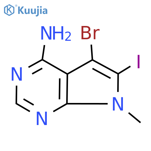 5-bromo-6-iodo-7-methyl-pyrrolo[2,3-d]pyrimidin-4-amine structure
