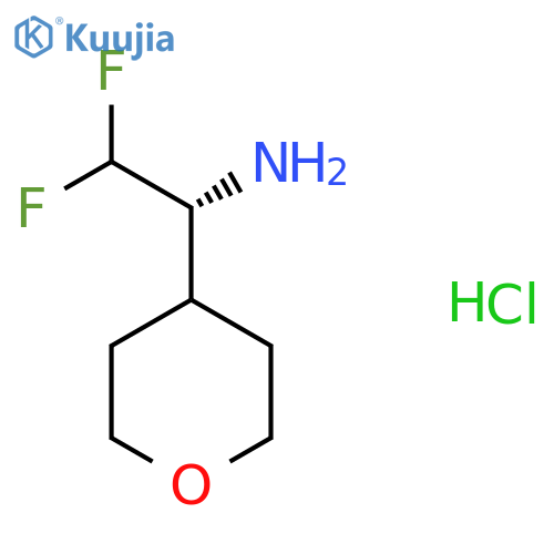 (1R)-2,2-difluoro-1-(oxan-4-yl)ethan-1-amine hydrochloride structure