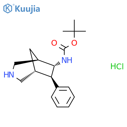 rac-tert-butyl N-(1R,5R,6R,7R)-7-phenyl-3-azabicyclo3.2.1octan-6-ylcarbamate hydrochloride structure