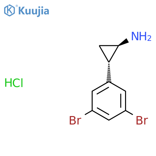 rac-(1R,2S)-2-(3,5-dibromophenyl)cyclopropan-1-amine hydrochloride structure