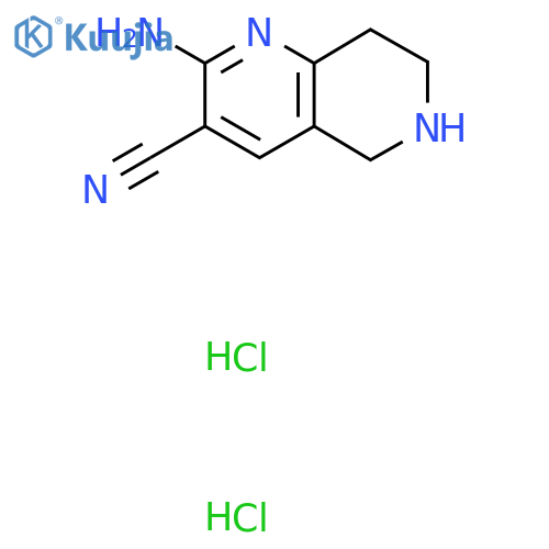 2-amino-5,6,7,8-tetrahydro-1,6-naphthyridine-3-carbonitrile dihydrochloride structure