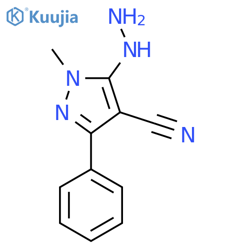 5-hydrazinyl-1-methyl-3-phenyl-1H-pyrazole-4-carbonitrile structure