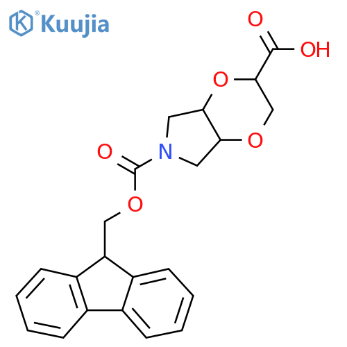 6-{(9H-fluoren-9-yl)methoxycarbonyl}-hexahydro-2H-1,4dioxino2,3-cpyrrole-2-carboxylic acid structure