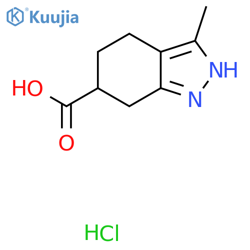 3-methyl-4,5,6,7-tetrahydro-1H-indazole-6-carboxylic acid hydrochloride structure