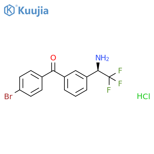 (R)-(3-(1-amino-2,2,2-trifluoroethyl)phenyl)(4-bromophenyl)methanone hydrochloride structure