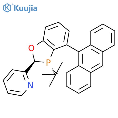 2-((2S,3S)-4-(Anthracen-9-yl)-3-(tert-butyl)-2,3-dihydrobenzo[d][1,3]oxaphosphol-2-yl)pyridine structure