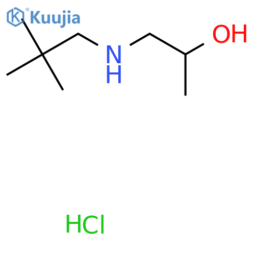 1-(2,2-dimethylpropyl)aminopropan-2-ol hydrochloride structure